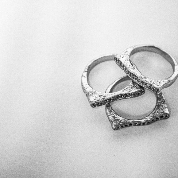 Mango Women's Squared Ring Set - Picture 2 of 3